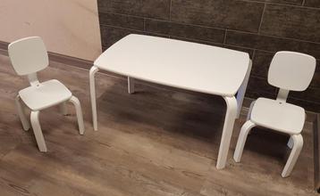 Nieuwe Playwood Kinderstoelen (Set van 4) + Tafeltje – Wit beschikbaar voor biedingen