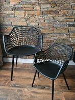 Webbing kuip stoel mat zwart 2 stuks, Tuin en Terras, Ophalen, Zo goed als nieuw, Kunststof