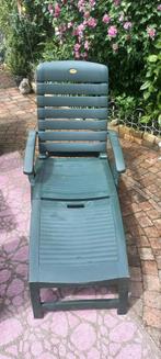 Hartman ligbed groen met kussen, Tuin en Terras, Ophalen, Gebruikt, Kunststof, Inklapbaar