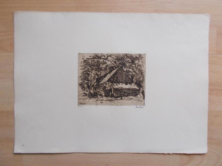 WILLEM DE ZWART (1862-1931) - Ets - Huis in het Bos, Antiek en Kunst, Kunst | Etsen en Gravures, Ophalen of Verzenden