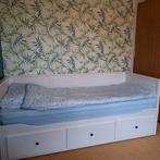 Ikea Hemnes bed, uitschuifbaar tot 2 persoons, Ophalen, Verstelbaar, Eenpersoons, Wit