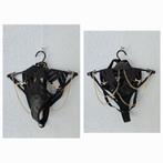 Zwarte string met gouden kettinkjes, Kleding | Dames, Ophalen of Verzenden, Zwart, String