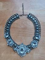 Hals ketting kristal diamant, Sieraden, Tassen en Uiterlijk, Kettingen, Ophalen of Verzenden, Zo goed als nieuw, Zilver, Overige materialen
