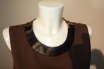 Gucci chocolade bruine jurk afwerking leer gouden hardware46, Kleding | Dames, Jurken, Maat 38/40 (M), Bruin, Verzenden, Gucci