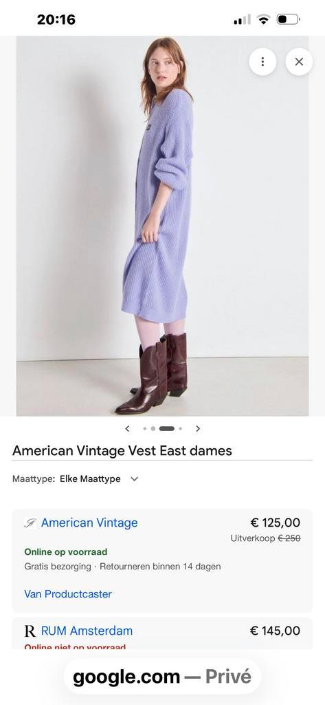 🌸American Vintage East Lila🫟 Vest XS/S (kan ook Medium), Kleding | Dames, Truien en Vesten, Gedragen, Maat 38/40 (M), Paars