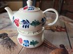 Boerenbont theepot met stoofje, Huis en Inrichting, Keuken | Servies, Overige typen, Ophalen of Verzenden, Zo goed als nieuw, Aardewerk