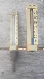 Vintage Metalen Bronzen Thermometers / 2 stuks, Huis en Inrichting, Woonaccessoires | Thermometers, Gebruikt, Ophalen of Verzenden