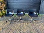 3 Tecno Osvaldo Borsani modus bureaustoelen design, Ophalen, Gebruikt, Zwart