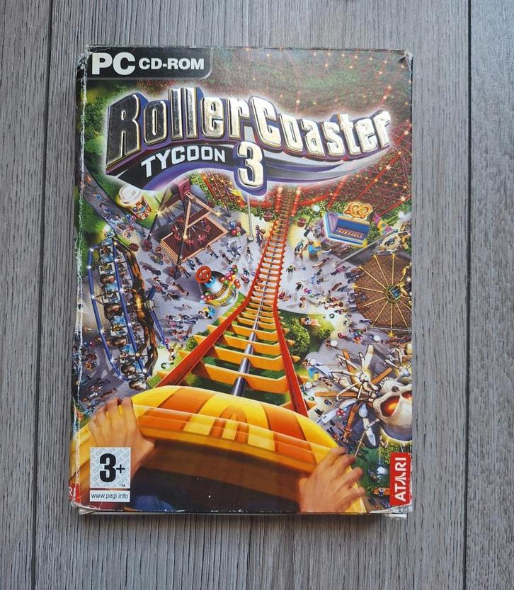 RollerCoaster Tycoon 3 PC CD-ROM (Atari) compleet, Spelcomputers en Games, Games | Pc, Zo goed als nieuw, Simulatie, 1 speler
