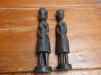 2 ebbenhouten Afrikaanse beeldjes, Antiek en Kunst, Kunst | Beelden en Houtsnijwerken, Ophalen of Verzenden
