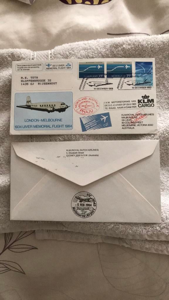 Speciale uitgifte van de Uiver  vlucht in 1984, Ophalen, Nederland