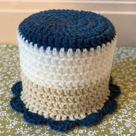 Toiletrolhoedje gehaakt hoesje houder toiletpapier blauw, Huis en Inrichting, Badkamer | Badtextiel en Accessoires, Nieuw, Overige typen