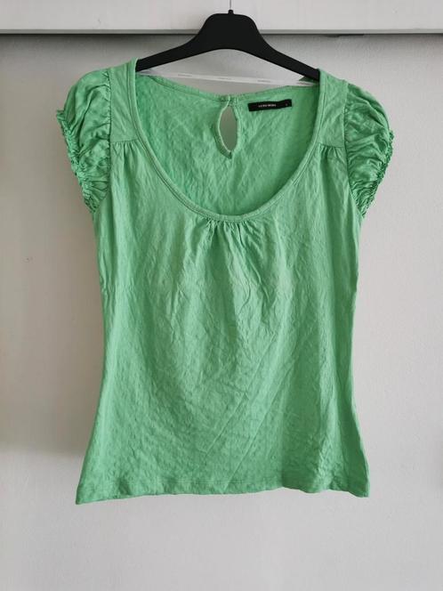 Vero Moda top met pofmouwtjes mt. S, Kleding | Dames, Tops, Zo goed als nieuw, Maat 36 (S), Groen, Korte mouw, Verzenden