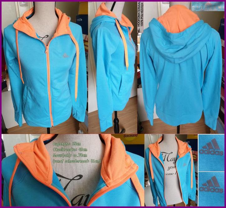ADIDAS blauw-oranje vest maat S (36/38) nieuw, Kleding | Dames, Truien en Vesten, Nieuw, Maat 36 (S), Blauw, Ophalen of Verzenden