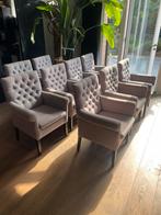 10 Grijze Landelijke Eetkamerstoelen - Gratis Afhalen, Huis en Inrichting, Ophalen, Gebruikt, Stof