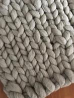 Lontwol handbreien plaid creme, Huis en Inrichting, Ophalen, Gebruikt