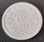 Nederland 25 cent 1917 (lot 1), Zilver, 25 cent, Ophalen of Verzenden, Koningin Wilhelmina