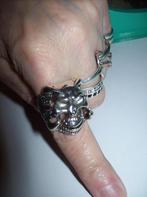 Ring Zilverkleur Metaal Apart Skull Model Maat 21, Sieraden, Tassen en Uiterlijk, Ringen, 20 of groter, Nieuw, Dame, Zilver