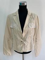 Jas27 - Cremekleurig Marc Cain colbert maat 5 = 42 (1), Ophalen of Verzenden, Zo goed als nieuw, Maat 42/44 (L), Zwart