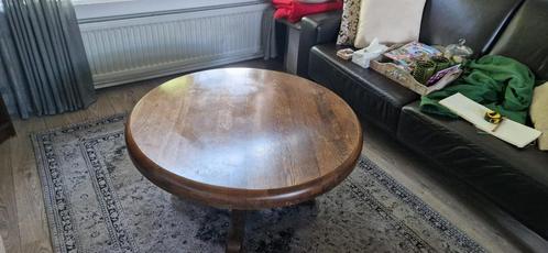Houten ronde salontafel, Huis en Inrichting, Tafels | Salontafels, Gebruikt, 50 tot 75 cm, 100 tot 150 cm, 50 tot 100 cm, Rond