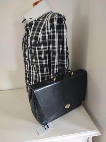 K264 Fraaie handtas / dames kantoortas RK LEATHER zwart beschikbaar voor biedingen