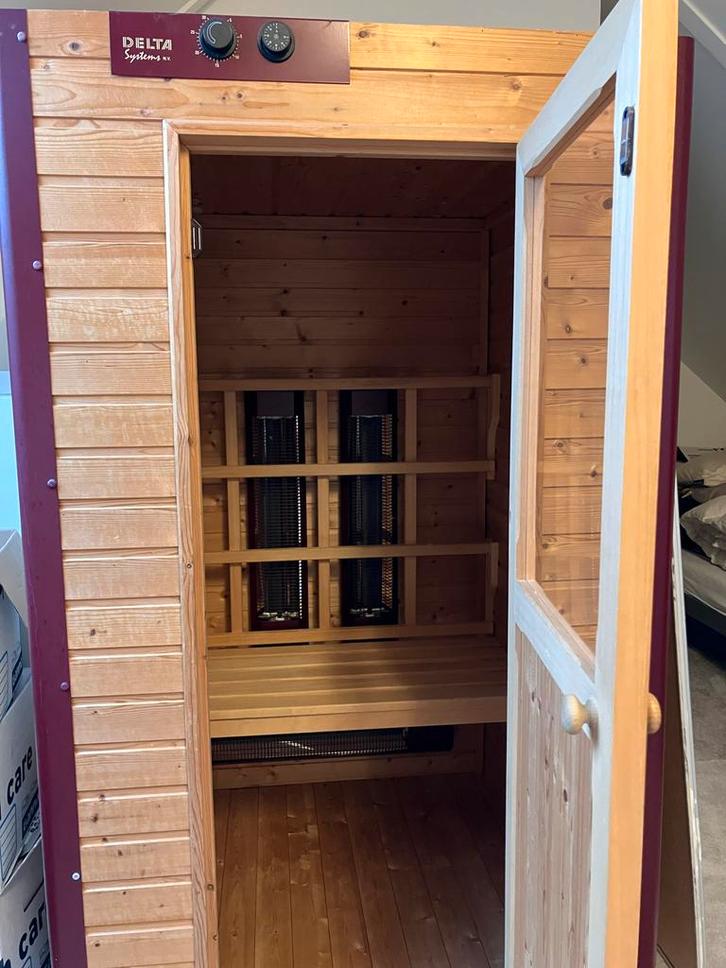 Infrarood sauna 2 persoons - Delta Systems DE 20, Sport en Fitness, Sauna, Gebruikt, Complete sauna, Infrarood, Ophalen