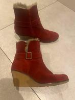 Rode Gabor enkellaarsjes maat 41, Ophalen of Verzenden, Zo goed als nieuw, Rood