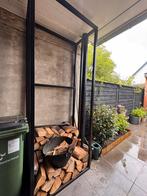 Haardhout rek tuin zwart, Ophalen, Zo goed als nieuw, Overige materialen, Containerberging