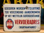 Emaille bord Vervoeradres Beurtvaartadres, Ophalen of Verzenden, Gebruikt, Reclamebord