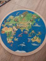 Wereld puzzel voor kids, Ophalen of Verzenden, Meer dan 50 stukjes, Zo goed als nieuw, 6 jaar of ouder