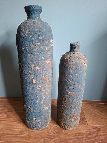 Vintage Blauwe Vazen Set beschikbaar voor biedingen
