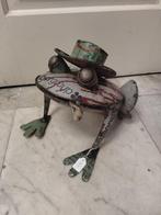 Stoere kikker met hoed van gerecycled blik, Ophalen of Verzenden, Nieuw, Dier