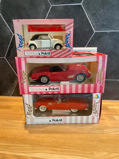 Volkswagen Cabrio + Ferrari California + Thunderbird Polisti, Hobby en Vrije tijd, Modelauto's | 1:24, Zo goed als nieuw, Overige merken