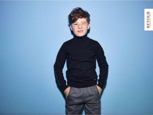 Mooie zwarte gebreide RETOUR JEANS coltrui mt13/14-158-164., Kinderen en Baby's, Kinderkleding | Maat 158, Zo goed als nieuw, Jongen