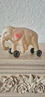 Vintage celluloid olifant op wielen, Ophalen of Verzenden