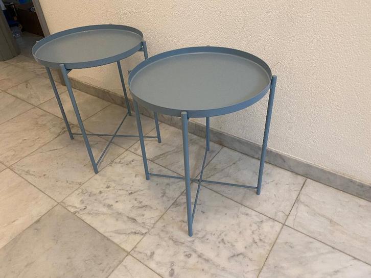 bijzet tafeltjes van Ikea, Huis en Inrichting, Tafels | Bijzettafels, Zo goed als nieuw, Rond, 45 tot 60 cm, Minder dan 55 cm