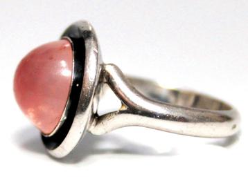 Schitterende Deense 925S Zilver Rozenkwarts Ring N.E. From  beschikbaar voor biedingen