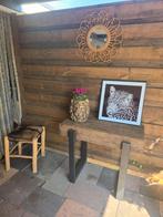 Sidetable van oude bielzen, Huis en Inrichting, 100 tot 150 cm, Ophalen of Verzenden, Zo goed als nieuw, 25 tot 50 cm