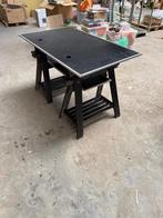 Ikea schragen met houten platen voor bureau, Ophalen, Gebruikt, Bureau