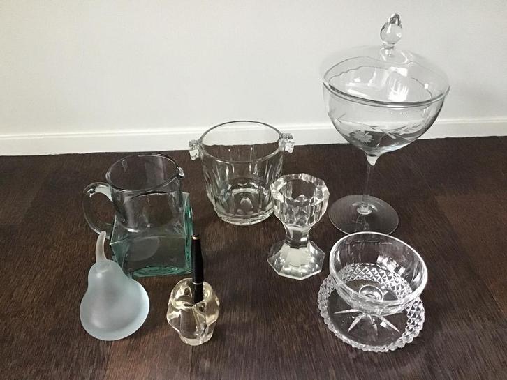Divers glas - snoepjespot - ijsemmer - confiture schaaltje, Antiek en Kunst, Antiek | Glas en Kristal, Ophalen of Verzenden