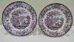Paars wandbordje Amazone P.Regout 2x [1768], Antiek en Kunst, Antiek | Servies los, Ophalen