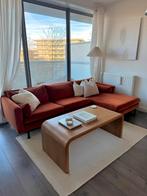 Moderne fluwelen hoekbank - Terracotta, Ophalen, Zo goed als nieuw, Stof, Modern