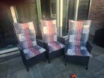 4 tuinstoelen met leuning die naar achter kan 3x kussen, Ophalen, Zo goed als nieuw, Verstelbaar