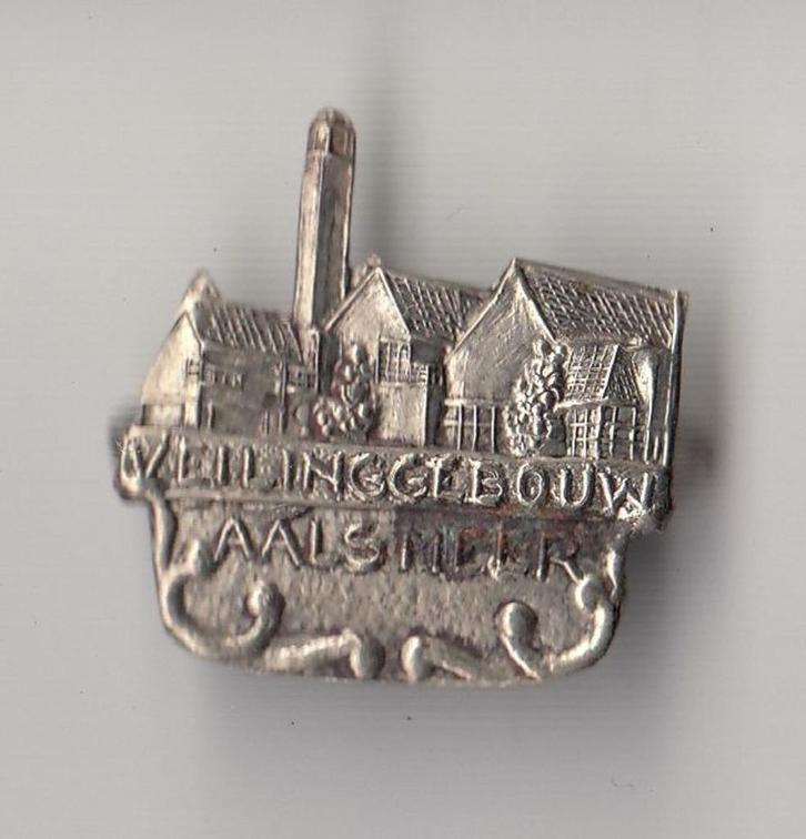 Aalsmeer Veilinggebouw broche, Verzamelen, Speldjes, Pins en Buttons, Gebruikt, Speldje of Pin, Overige onderwerpen, Ophalen of Verzenden