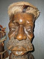 Origineel groot Afrikaans houten hoofd ook gelijk trommel., Antiek en Kunst, Ophalen of Verzenden