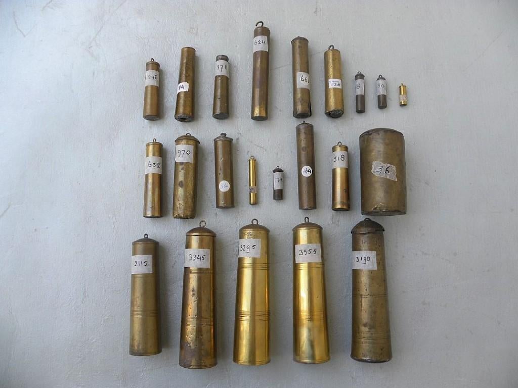 Schafer bak 3 messing klokgewichten, Antiek en Kunst, Antiek | Klokken, Ophalen of Verzenden