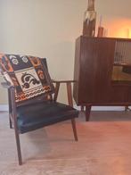 Vintage Louis van Teeffelen Stoel, Huis en Inrichting, Stoelen, Ophalen, Gebruikt, Zwart, Leer