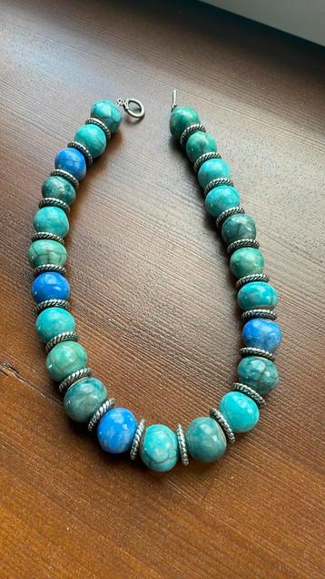 Halsketting raku blauw beschikbaar voor biedingen