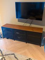 Tv meubel hout/staal - 150cm breed, Huis en Inrichting, Kasten | Televisiemeubels, Ophalen, Gebruikt, 150 tot 200 cm, Minder dan 100 cm