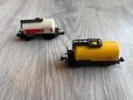 Atlas 2472 Shell Tankwagon + Herkat Schienenreinigungswagen, Overige merken, Gebruikt, Gelijkstroom, Wagon
